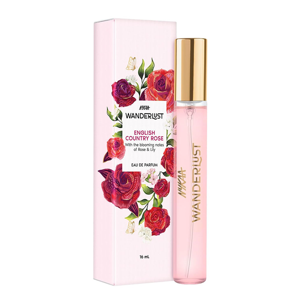 Nykaa Wanderlust English Country Rose Eau De Parfum I Travel size, mini Perfume for Women – 16 ml I Rose & fresh Lilly Perfume | Long–Lasting,...