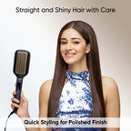 VEGA Hair Straightener Brush With Up To 12 Hrs Straightening Effect,Triple Care & Thermoprotect Technology