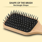 AGARO Wooden Paddle Hair Brush with Strong & flexible nylon bristles having Anti static ball tips, For Grooming, Straightening, Smoothing, Detangling...