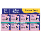 BLISSNATURAL Disposable Underarm Sweat Pads for Women (Pack of 80) Ultra Thin Feathery Soft Sweat Pads For Comfort |