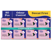 BLISSNATURAL Disposable Underarm Sweat Pads for Women (Pack of 80) Ultra Thin Feathery Soft Sweat Pads For Comfort |