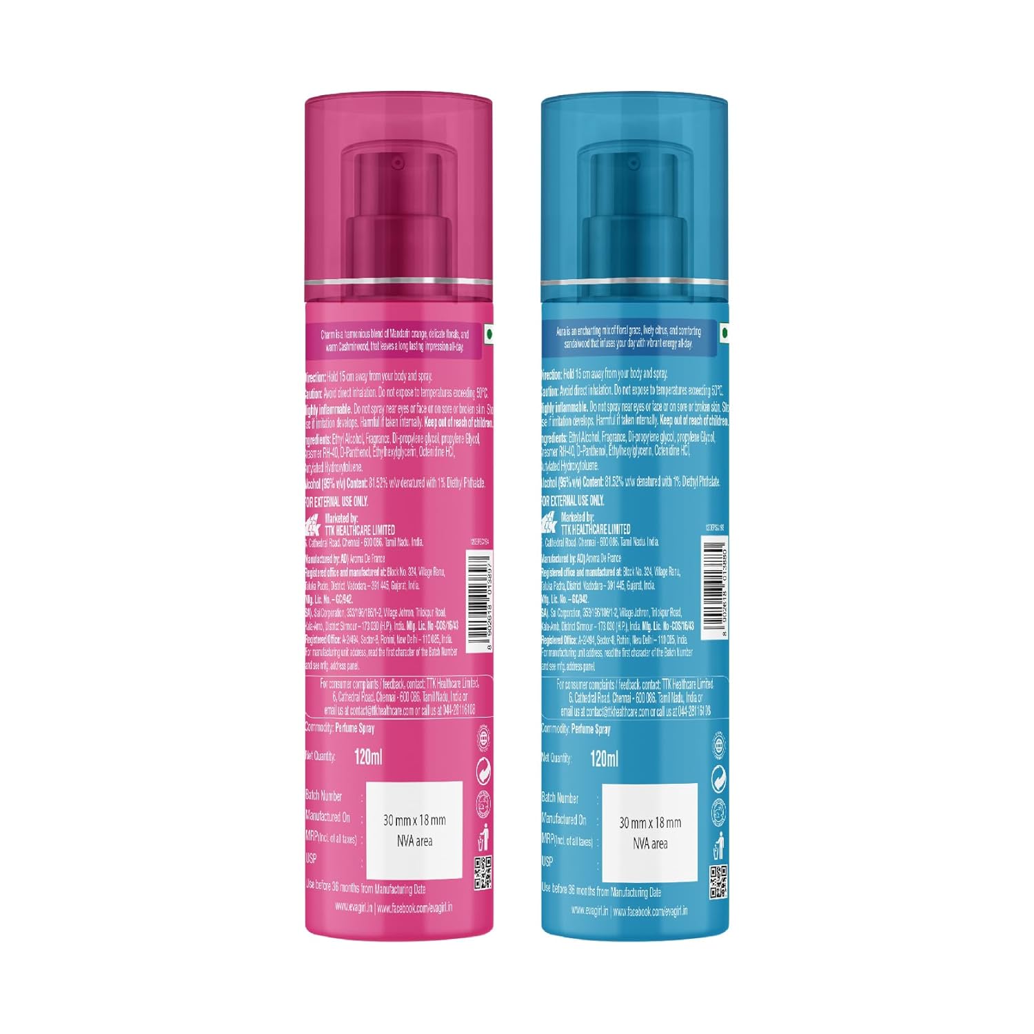 Eva Aura & Charm No Gas Perfume Spray | Long Lasting Perfume Body spray | Floral Grace With Shades Of Mandrine Orange, Cashmirwood & Fresh Citrus.
