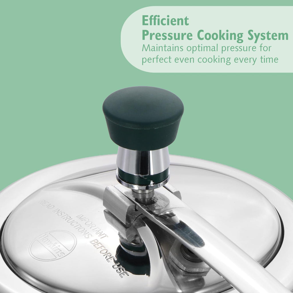 Hawkins Quik 1.5 Litre Stainless Steel Pressure Cooker | Straight Body | Induction & Gas Compatible | Ideal for 1–2 persons | ISI Certified | Guaranteed...