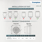 Crompton Axial Air 200 mm (8 inch) Kitchen/Bathroom/Office Exhaust (Ventilation) Fan | 1585 RPM |