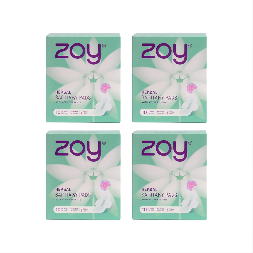 ZOY Herbal Sanitary Pads for Women XL+ Extra Heavy Flow |32 Paid