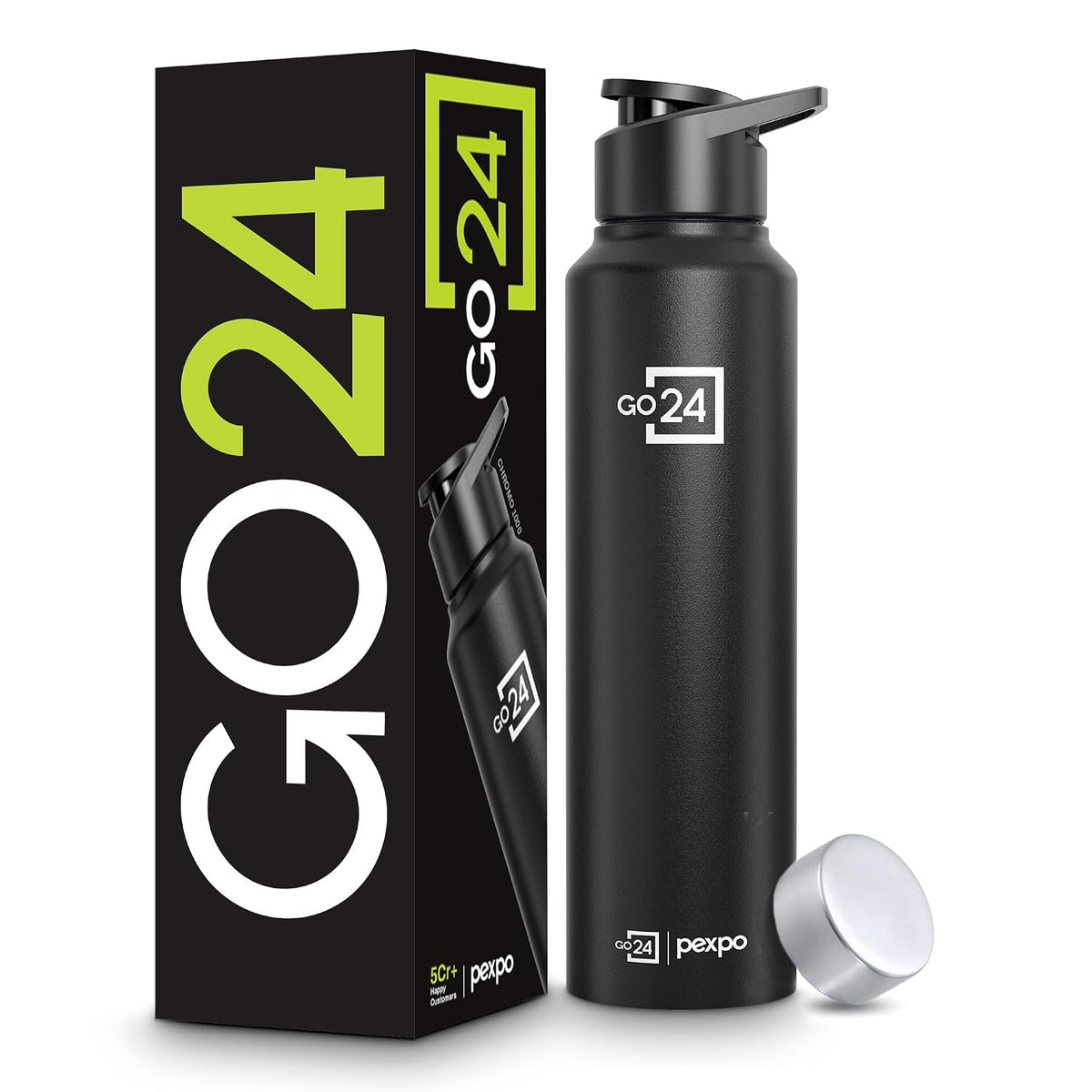 Stainless Steel Water Bottle Chromo Knight Black 950ml