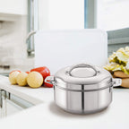 CELLO Maxima Insulated Casserole Hot Pot For Kitchen 2300 ml Silver |