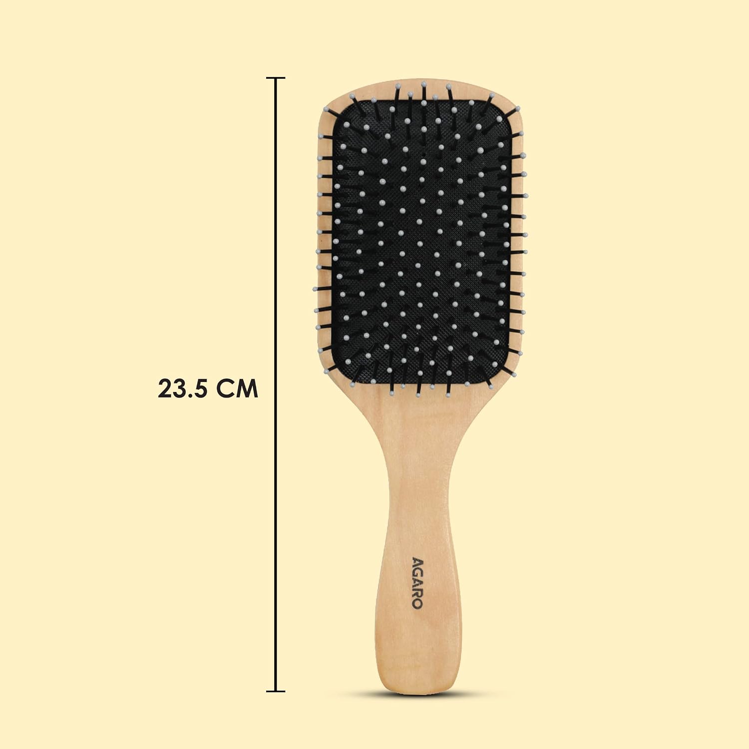 AGARO Wooden Paddle Hair Brush with Strong & flexible nylon bristles having Anti static ball tips, For Grooming, Straightening, Smoothing, Detangling...