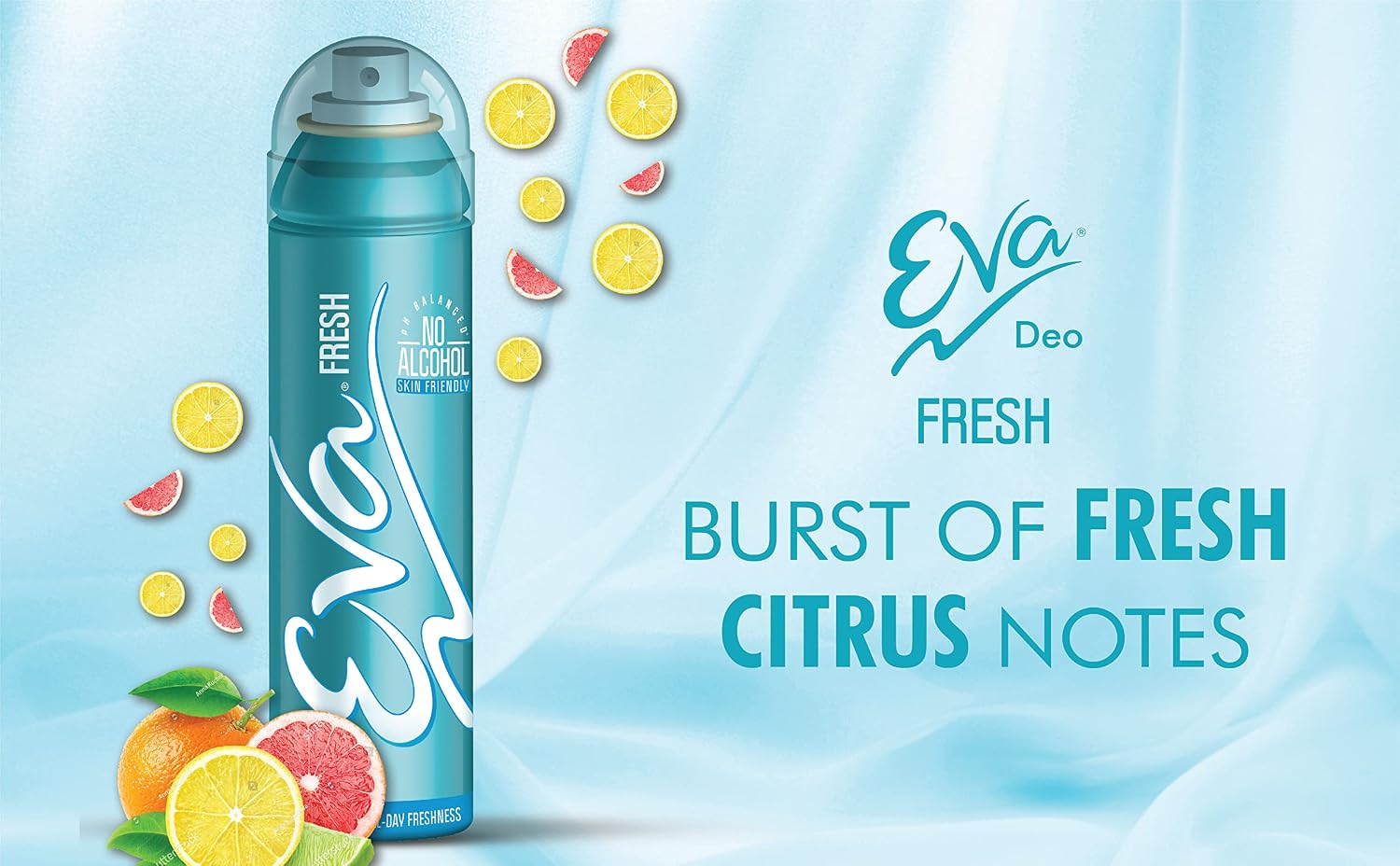 Eva Fresh+Fresh +Fresh Deo Spray 150 ml (Pack of 3)