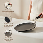 Prestige Hard Anodised Chapati Tawa 24.5 cm | Extra Thick Base (4.88 mm) | Gas & Induction Compatible
