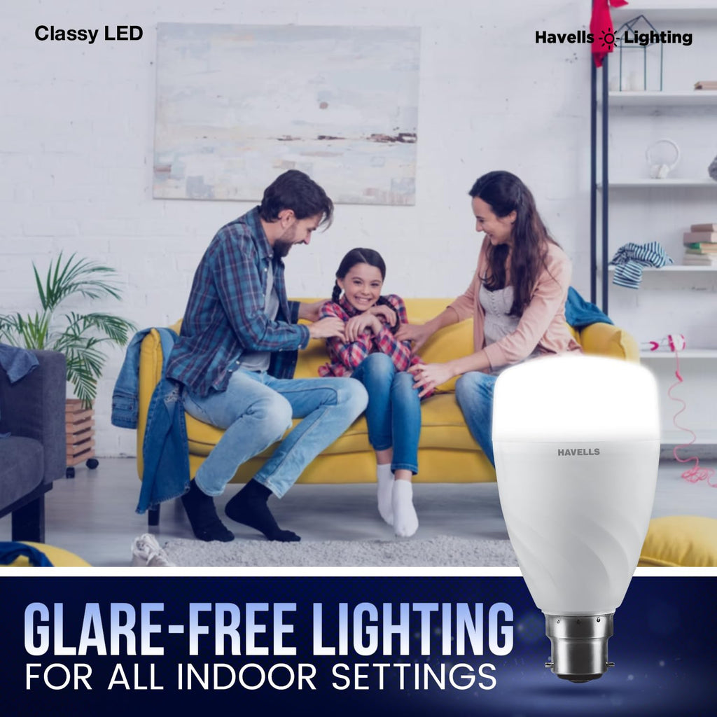 Havells 13W LED B22 Cool Day Light Bulb|Energy Efficient|Ultra Durable|Glare Free Lighting|BIS Approved|Upto 4KV Surge Protection|Fit For All indore Settings|Made in India|Pack of 1