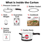 Hawkins Aluminium 5 Litre Hevibase Pressure Cooker, Induction Inner Lid Cooker, Silver (Ih50)