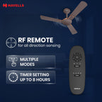 Havells 1200mm Enticer BLDC Prime Ceiling Fan| Compatible with Regulator & Remote| Upto 55% Energy Saving|