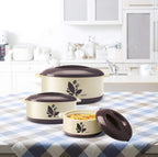 MILTON New Orchid Jr. Inner Steel Casserole (450 ml, 790 ml, 1260 ml) Gift Set of 3, Dark Brown |