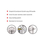 CELLO Maxima Insulated Casserole Hot Pot For Kitchen 1350ml, Silver |