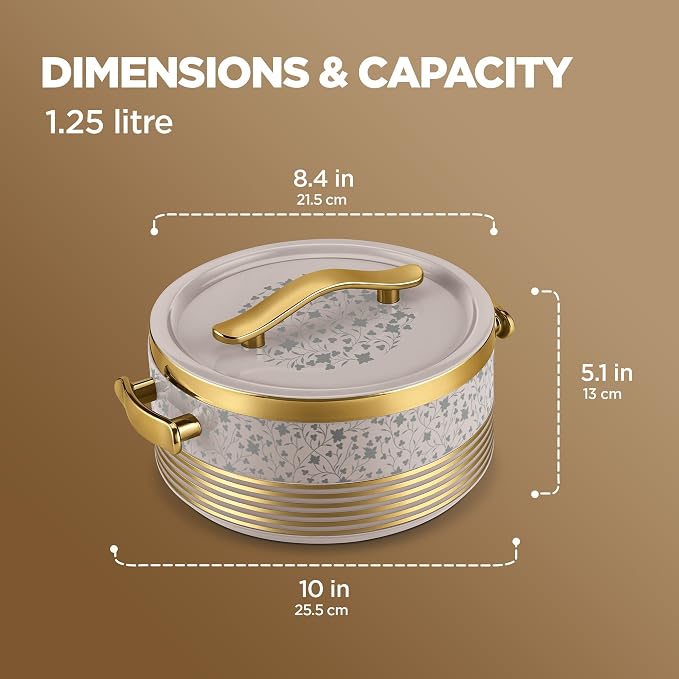 Milton Insignia 1500 Casserole, 1250 ml I ISI Certified I Inside Steel I