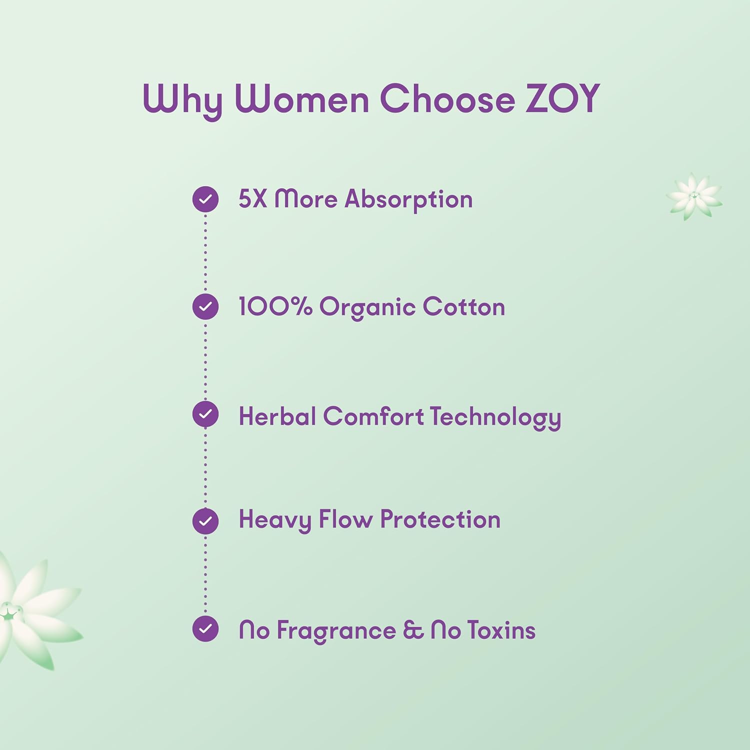 ZOY Herbal Sanitary Pads for Women XL Heavy Flow |10 Pads