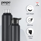 Stainless Steel Water Bottle Chromo Knight Black 950ml