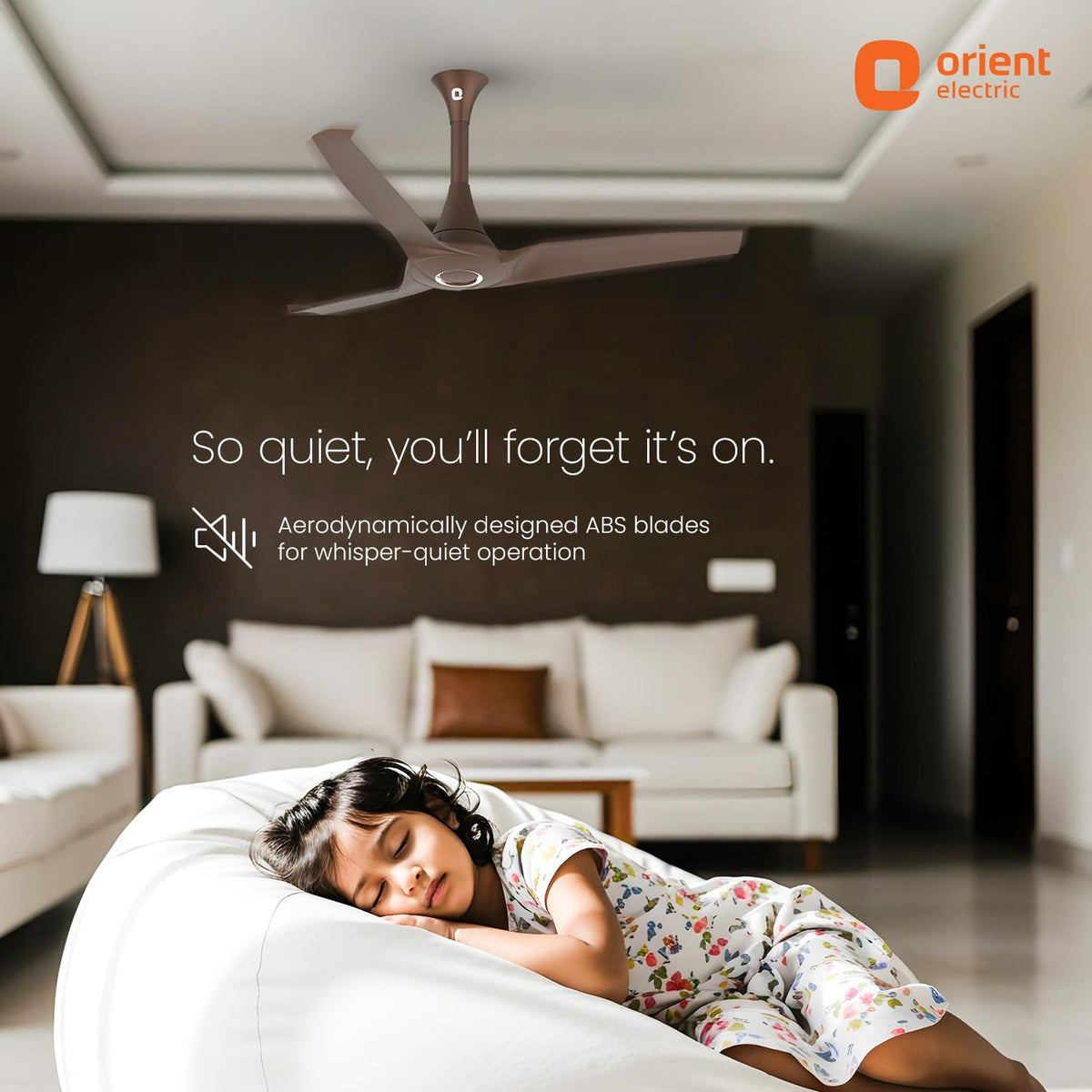 Orient Electric Aerostorm 1200 mm Ceiling Fan for Home | 18-pole strong motor |2 Years Warranty by Orient | Truffle Brown, Pack of 1
