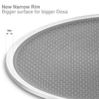 Hawkins 30 cm Dosa Tava, Triply Stainless Steel Shielded Nonstick Tawa with Rosewood Handle, Honeycomb Non Stick Induction Tawa, Silver (NSDT30)