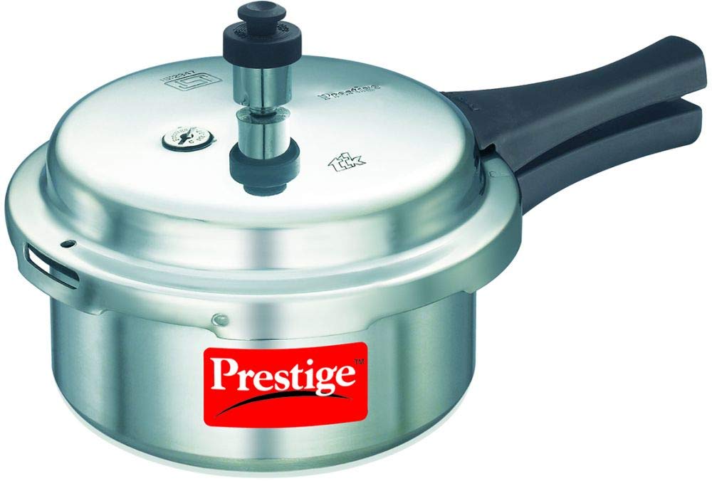 Prestige Popular Virgin Aluminium Outer Lid Pressure Cooker, 2 L (Silver) & Prestige Aluminium Omega Select Plus Ib Non-Stick Omni Tawa, 27.5 Cm, Multicolour, Medium, 2 Liter
