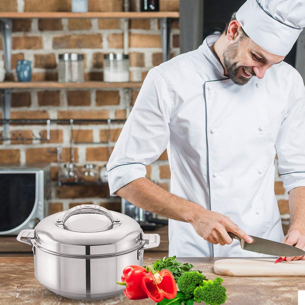 CELLO Maxima Insulated Casserole Hot Pot For Kitchen 2000 ml Silver |