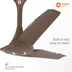 Orient Electric Aerostorm 1200 mm Ceiling Fan for Home | 18-pole strong motor |2 Years Warranty by Orient | Truffle Brown, Pack of 1