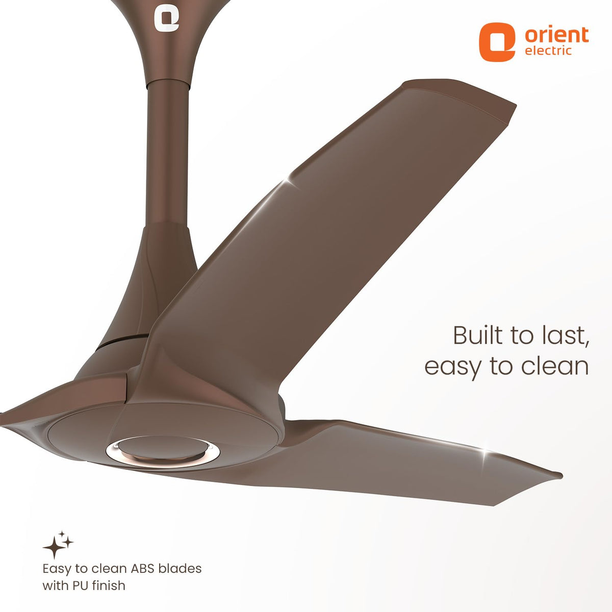 Orient Electric Aerostorm 1200 mm Ceiling Fan for Home | 18-pole strong motor |2 Years Warranty by Orient | Truffle Brown, Pack of 1