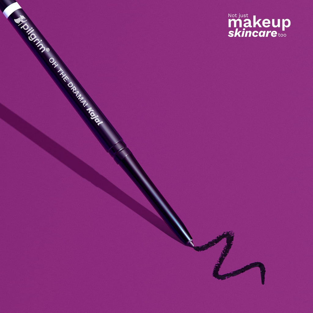 Pilgrim Black Mischief Kajal Smudge & Waterproof Single Stroke Matte Finish Lasts Up To 12Hrs | Kajal for Women | Lonng Lasting Eye Makeup |