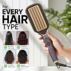 VEGA Hair Straightener Brush With Up To 12 Hrs Straightening Effect,Triple Care & Thermoprotect Technology