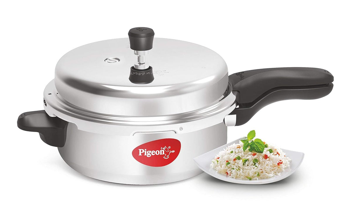 Pigeon by Stovekraft Aluminium Pressure Pan Senior with Outer Lid, 6-Litres,Silver