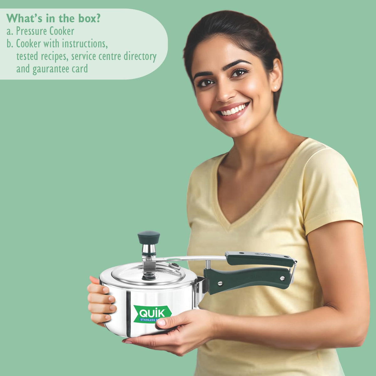Hawkins Quik 1.5 Litre Stainless Steel Pressure Cooker | Straight Body | Induction & Gas Compatible | Ideal for 1–2 persons | ISI Certified | Guaranteed...