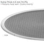 Hawkins 30 cm Dosa Tava, Triply Stainless Steel Shielded Nonstick Tawa with Rosewood Handle, Honeycomb Non Stick Induction Tawa, Silver (NSDT30)