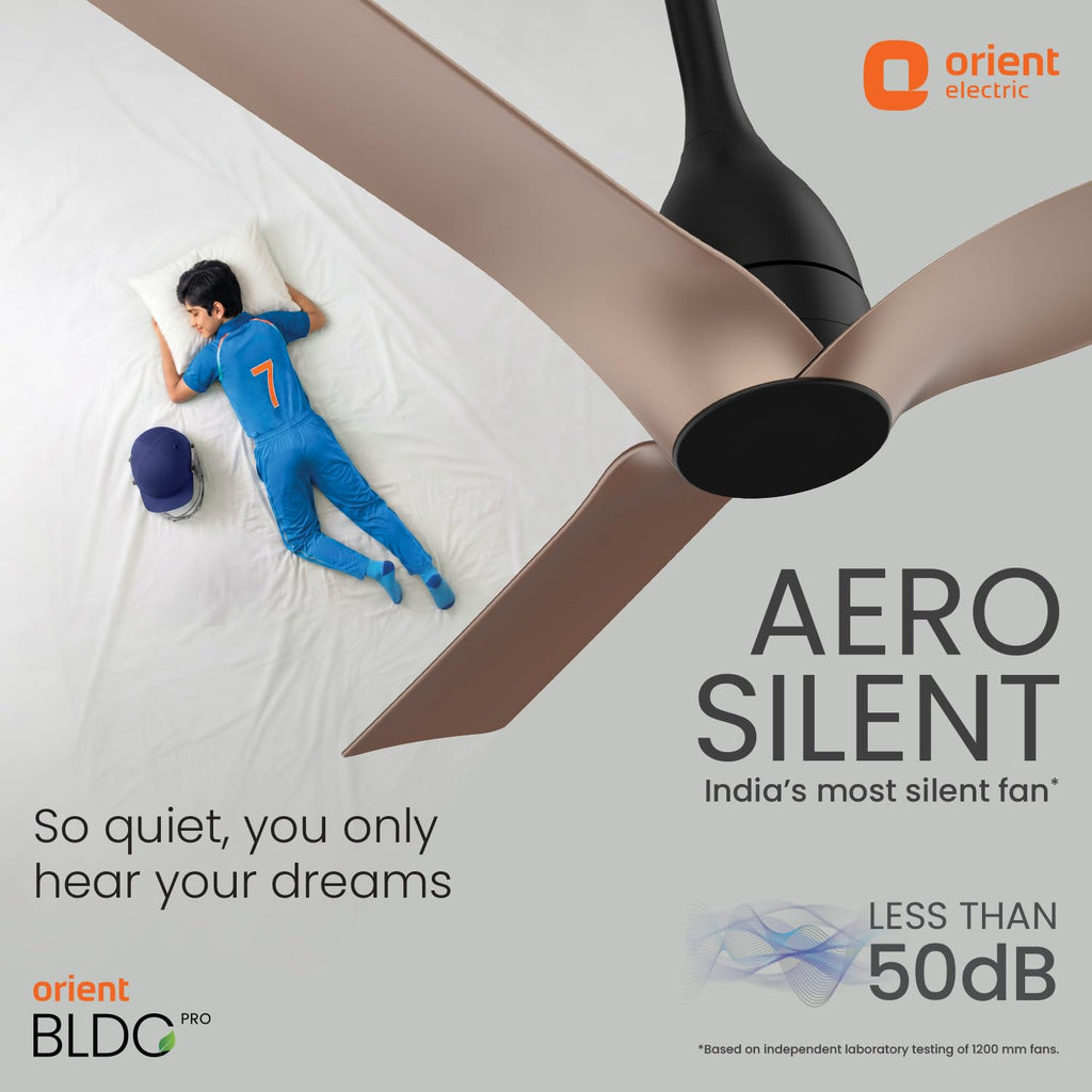 Orient Electric Aerosilent | India’s Most Silent Fan | Less than 50dB| 1200mm BLDC Ceiling Fan with Remote | BEE 5-Star Energy-Efficient Fan | Red Dot...