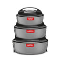 Milton Ernesto Inner Stainless Steel Jr. Casserole Set of 3 (390,720 and 1320 ml), Grey
