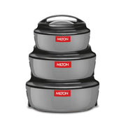 Milton Ernesto Inner Stainless Steel Jr. Casserole Set of 3 (390,720 and 1320 ml), Grey