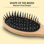AGARO Wooden Narrow Oval Hair Brush with Strong & flexible nylon bristles, having Anti-static ball tips For Grooming, Straightening, Detangling & adding shine to Hair, ideal for Men & Women