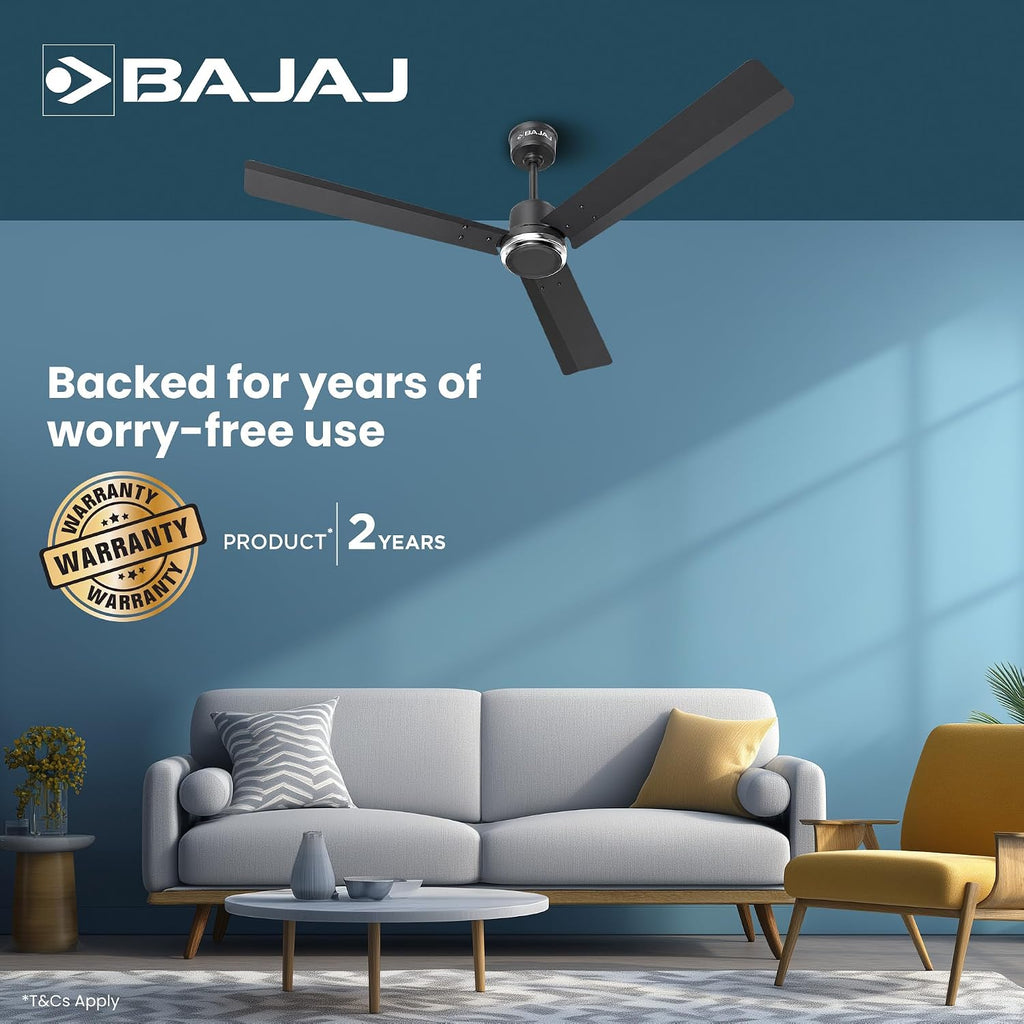 Bajaj Classico Sleek Plus 5S 1200MM (48”) BLDC Ceiling Fan with Remote | BEE 5 Star Rated Energy Efficient |