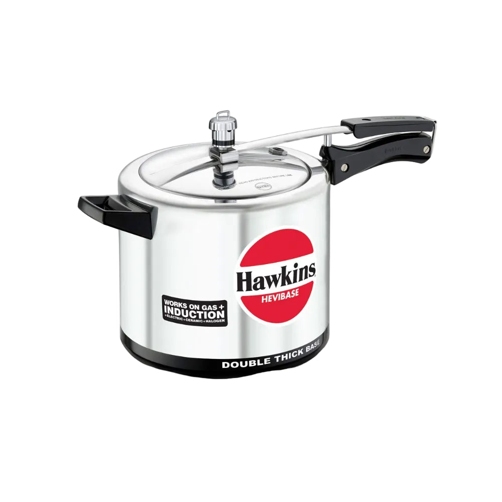 Hawkins Aluminium 6.5 Litre Hevibase Pressure Cooker, Induction Inner Lid Cooker, Silver (IH65)