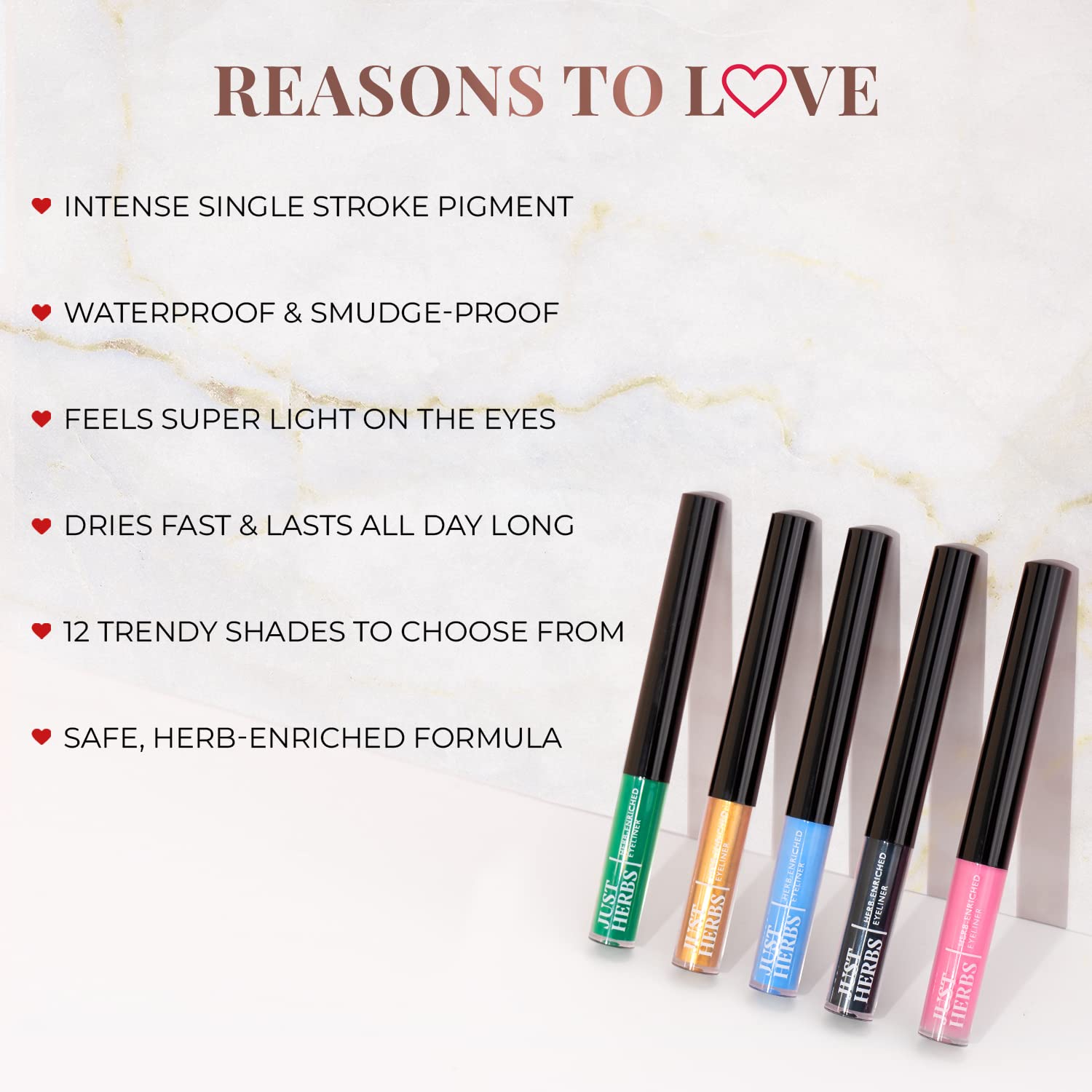 Just Herbs Eyeliner Waterproof and Smudge Proof, Long Lasting Eyeliners 2.5g (Copper Luxe)