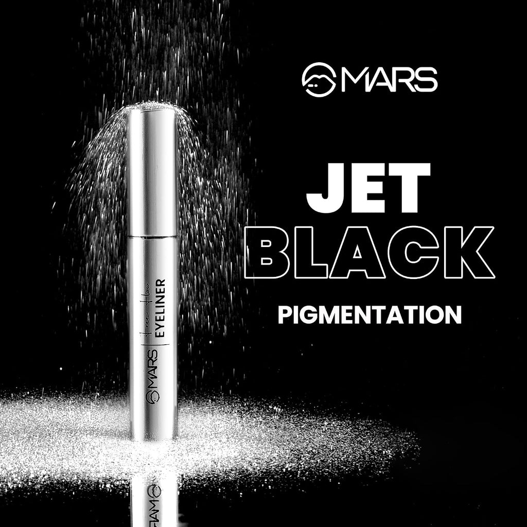 MARS Free Flow Eyeliner with Demi Matte Finish | Long Lasting, Smudgeproof & Easy Glide Formula (6 ml)