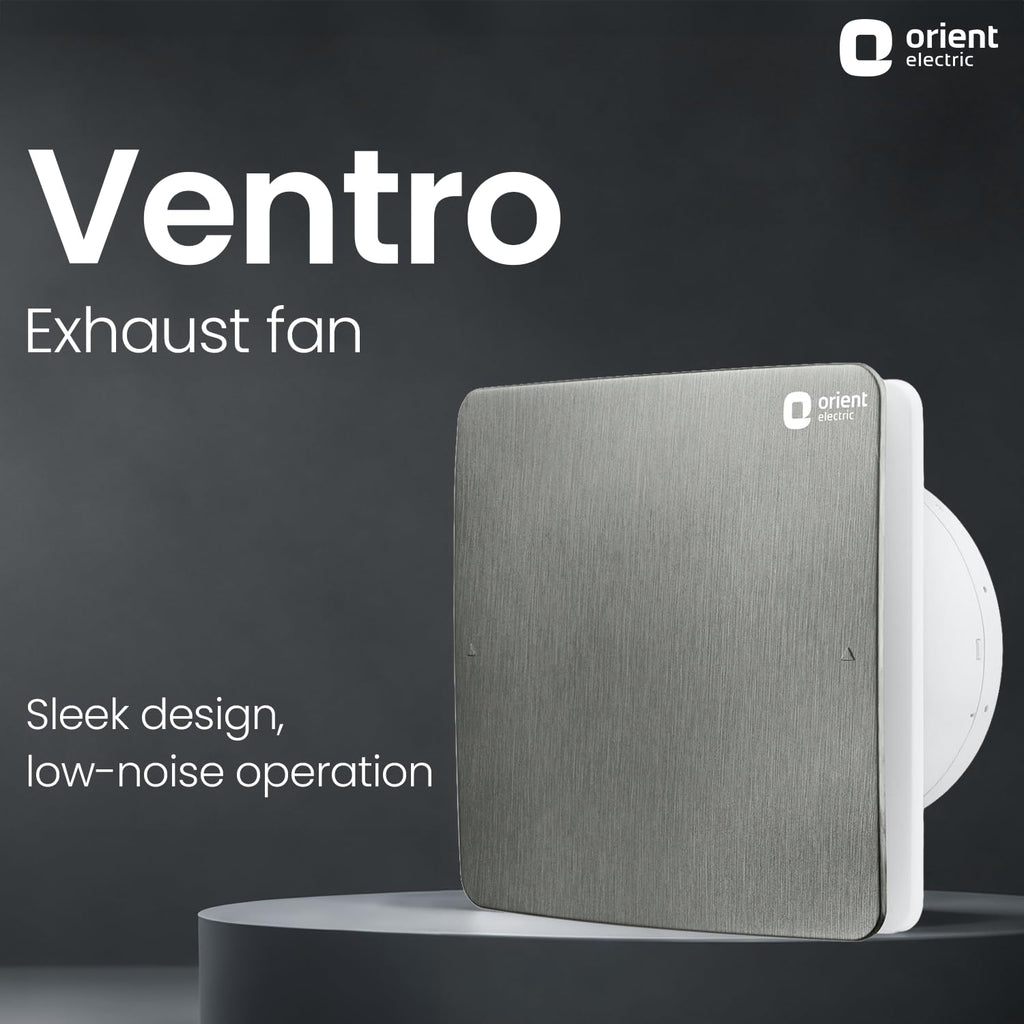 Orient Ventro exhaust 150 mm | Graphite Grey | Glass and wall mountable | Elegant design with high performance | Noiseless Operation | 2 year warranty