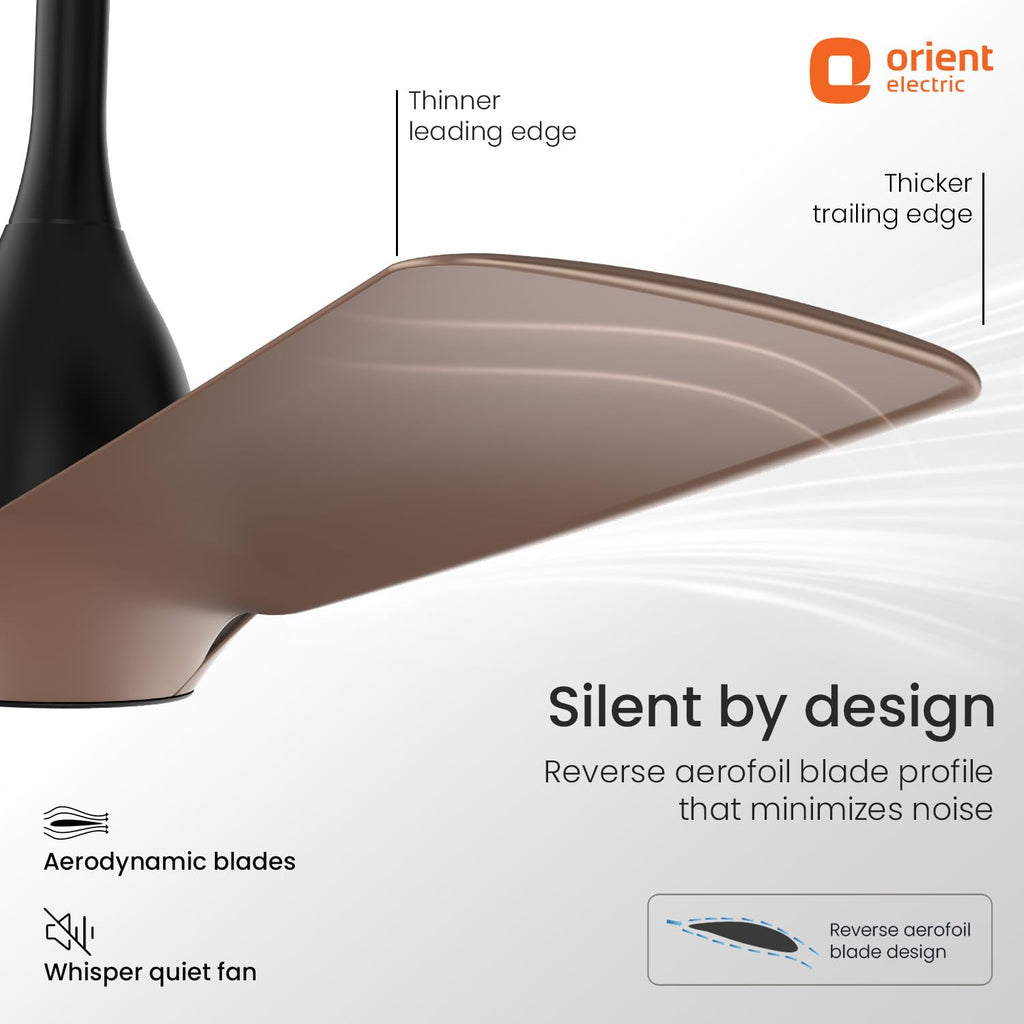 Orient Electric Aerosilent | India’s Most Silent Fan | Less than 50dB| 1200mm BLDC Ceiling Fan with Remote | BEE 5-Star Energy-Efficient Fan | Red Dot...