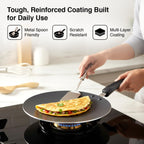 Prestige Aluminium Omega Select Plus Non-Stick Concave Tawa, 28 cm, Black