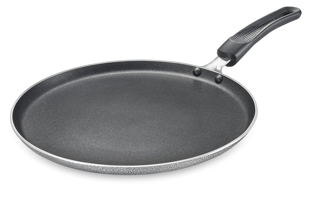 Prestige Popular Virgin Aluminium Outer Lid Pressure Cooker, 2 L (Silver) & Prestige Aluminium Omega Select Plus Ib Non-Stick Omni Tawa, 27.5 Cm, Multicolour, Medium, 2 Liter