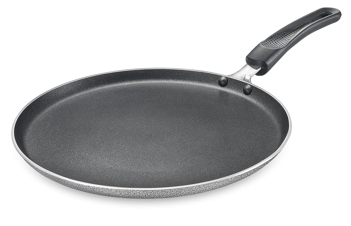Prestige Popular Virgin Aluminium Outer Lid Pressure Cooker, 2 L (Silver) & Prestige Aluminium Omega Select Plus Ib Non-Stick Omni Tawa, 27.5 Cm, Multicolour, Medium, 2 Liter