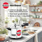 Hawkins Aluminium 6.5 Litre Hevibase Pressure Cooker, Induction Inner Lid Cooker, Silver (IH65)