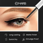 MARS Free Flow Eyeliner with Demi Matte Finish | Long Lasting, Smudgeproof & Easy Glide Formula (6 ml)