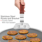 Hawkins 30 cm Dosa Tava, Triply Stainless Steel Shielded Nonstick Tawa with Rosewood Handle, Honeycomb Non Stick Induction Tawa, Silver (NSDT30)