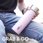 CELLO H2O Matt Stainless Steel Water Bottle for Office & Daily Use 1000 ml Pink | Single Wall Freezer & Fridge Safe, Lightweight & Stylish Leakproof Rustproof Steel Water Bottle for School Gym Travel